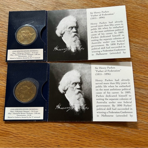 BUNDLE - 2 qty - 1996 one dollar Uncirculated ‘C’ mint mark Australian Coins - Picture 2 of 10